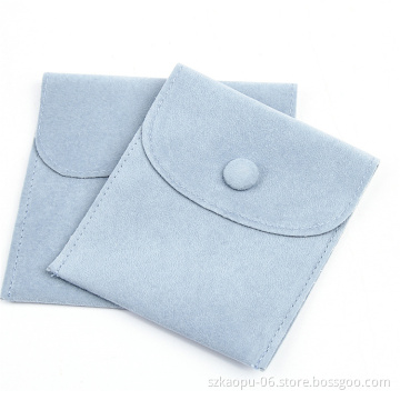 Custom printed small velvet jewelry pouch gift bag jewellery gift packaging velvet bags with button